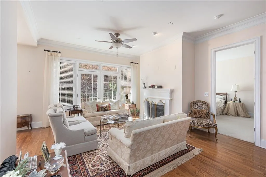 Living Room with view of the Primary Bedroom (BEFORE THE FURNITURE WAS REMOVED).