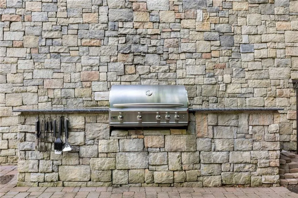 This grilling area at the pool is for residents use.