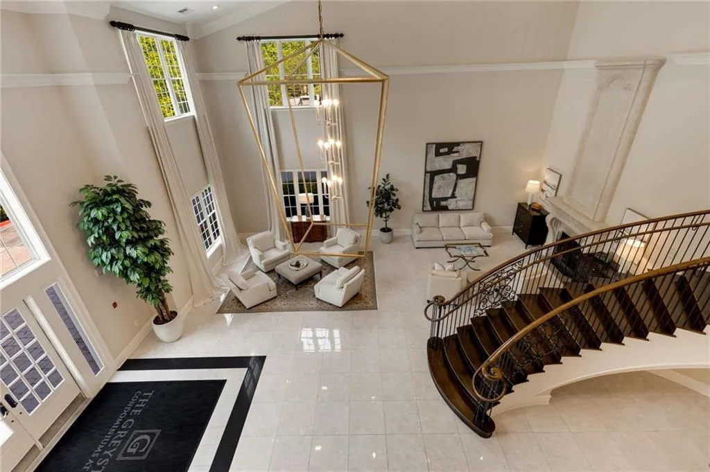 Lobby view from the 2nd level of the Amenities Building.