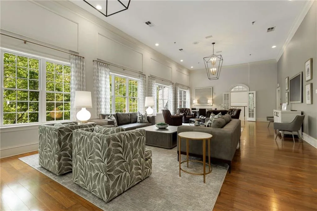 The Club Room has men and women bathrooms and overlooks the saltwater swimming pool.