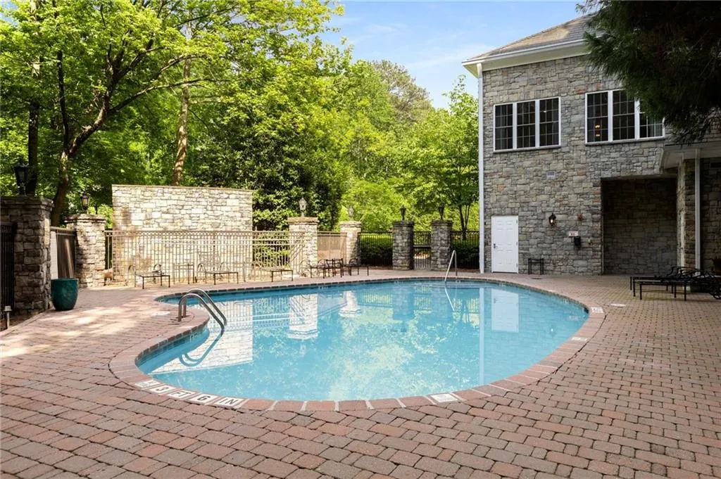Greystone's saltwater swimming pool!  The windows of the building in the background are part of the Club Room.