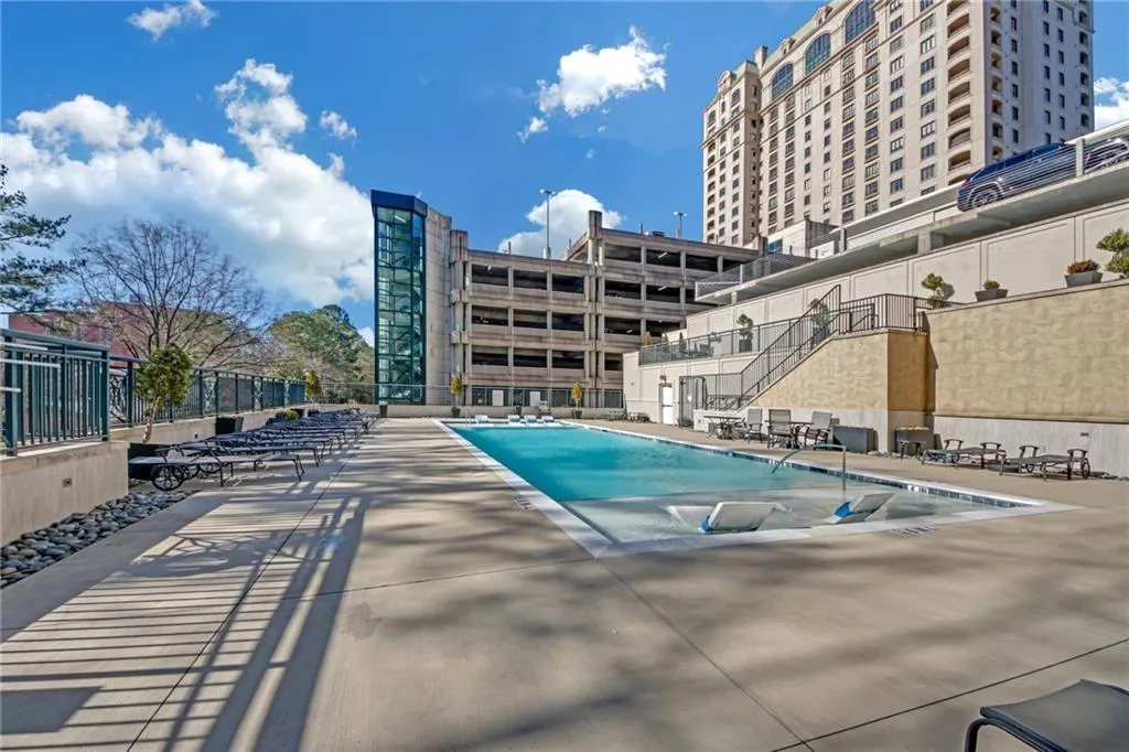 View of pool with a patio area