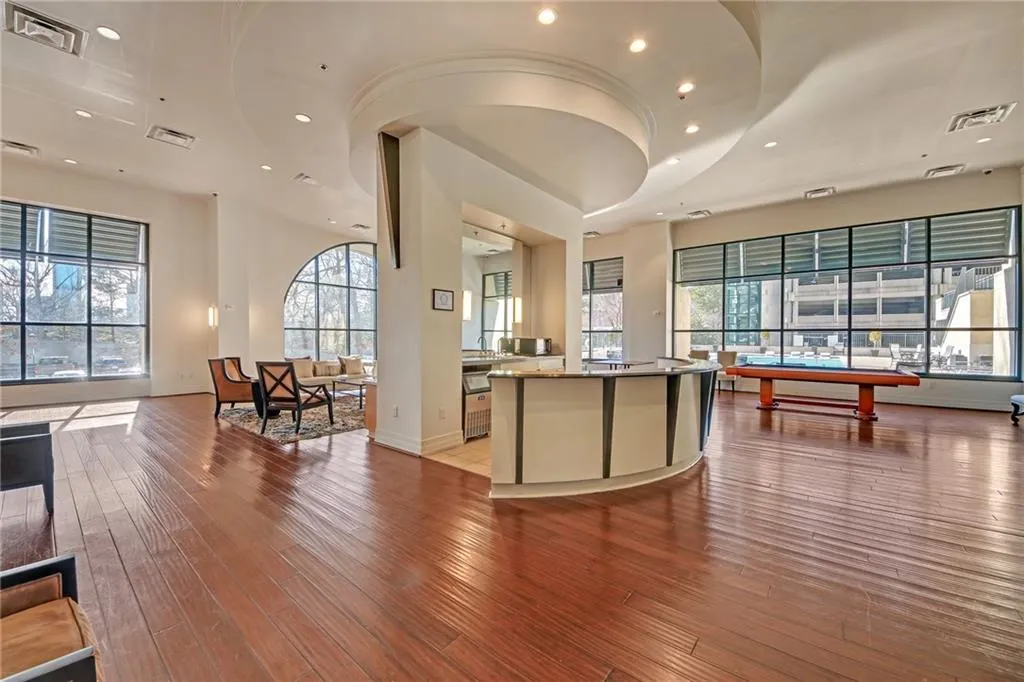 Reception area with pool table