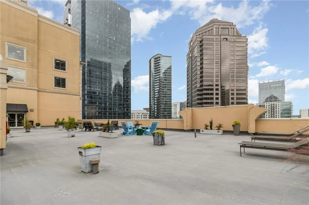 View of patio / terrace featuring a city view