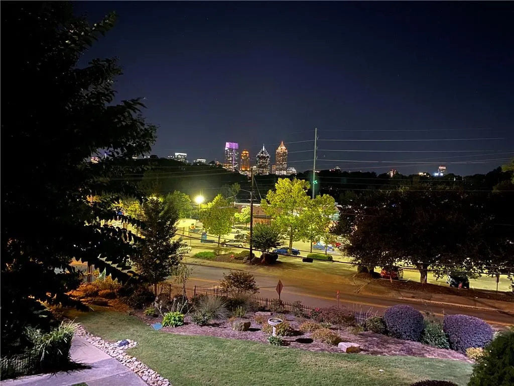 View of yard at twilight
