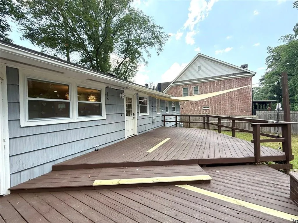 View of wooden deck