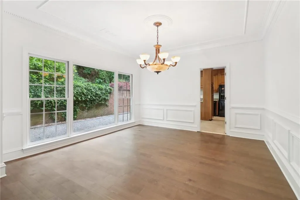 Dining area accommodates seating for 12