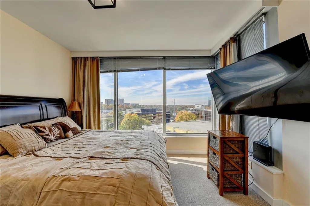 Bedroom with carpet floors