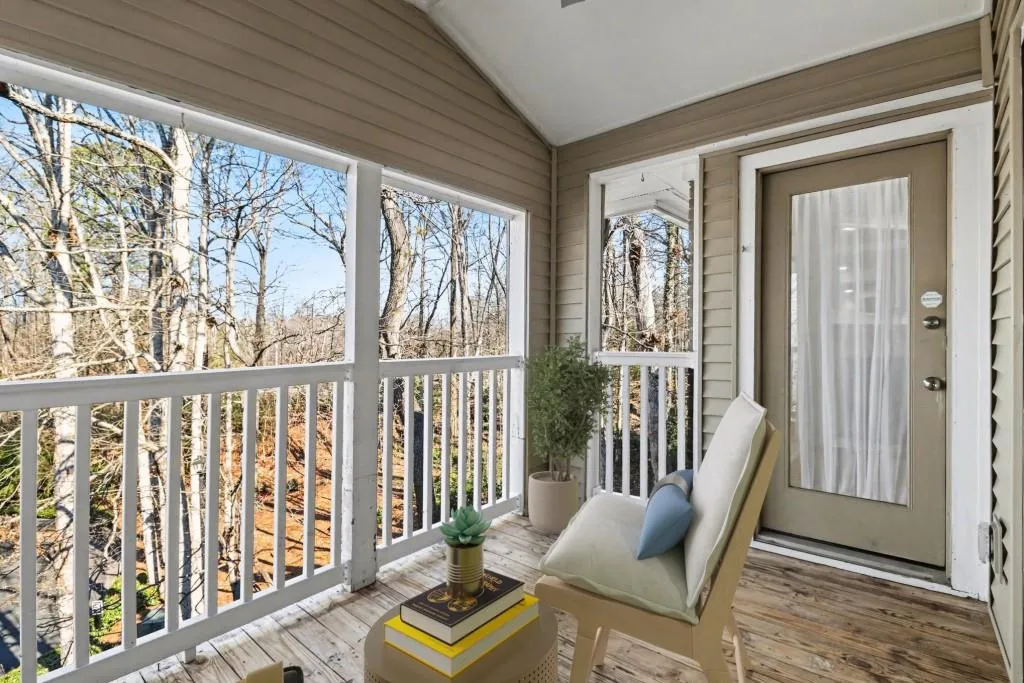 Private Covered Deck With Peaceful Wooded Views