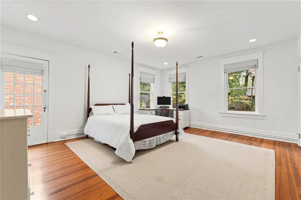 Bedroom featuring light wood-style floors and recessed lighting