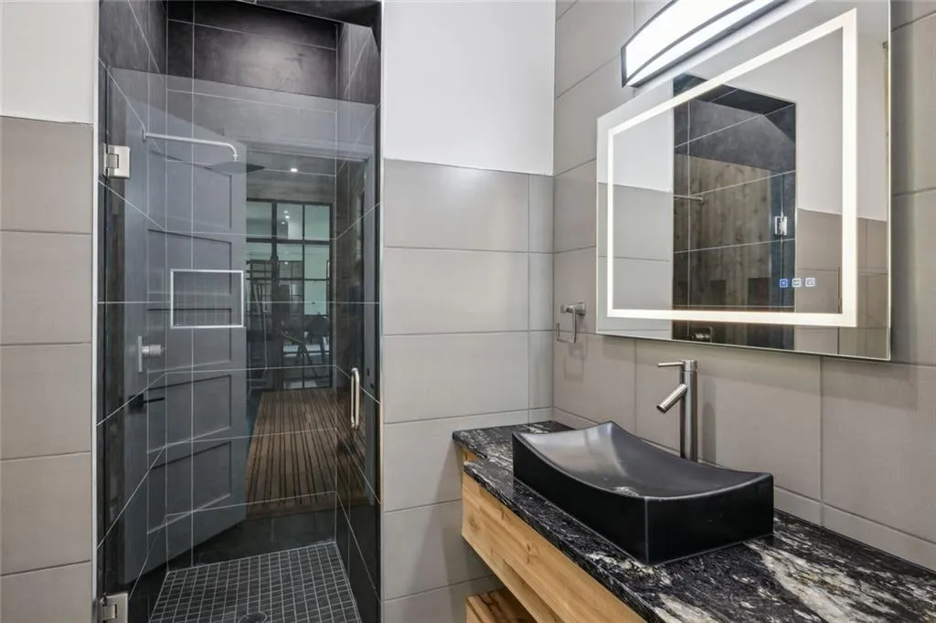 Full bath in wet area of home spa