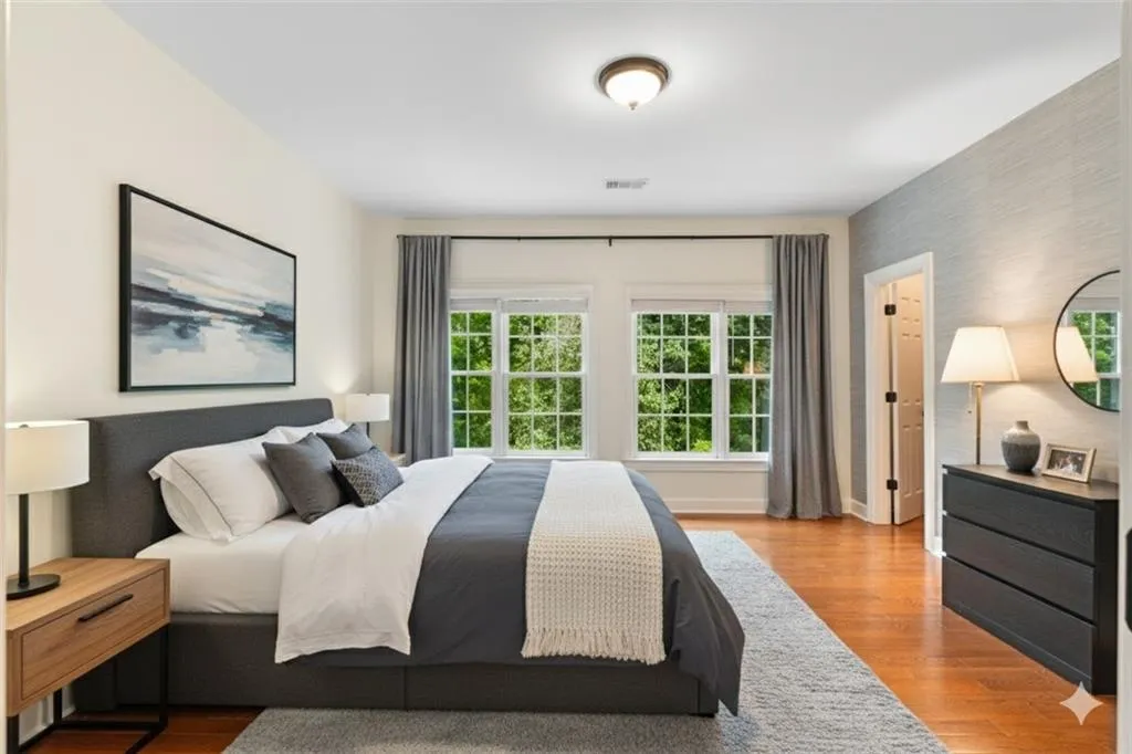 VIRTUALLY STAGED ANOTHER SECONDARY BEDROOM- HAS ITS OWN BATHROOM.