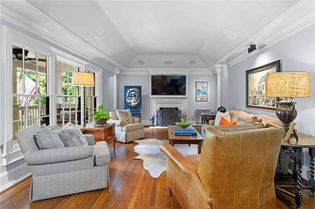 Light filled fireside family room