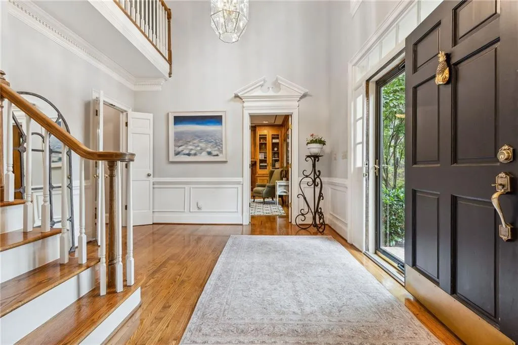 Entrance foyer leading to library