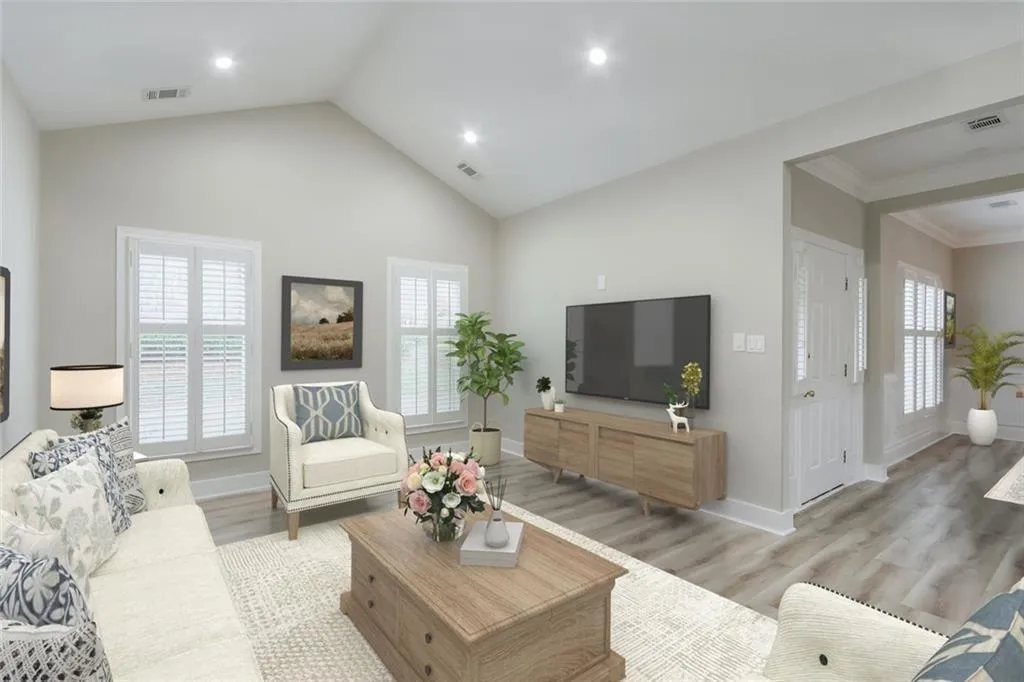 Vaulted Living Room - Virtually Staged