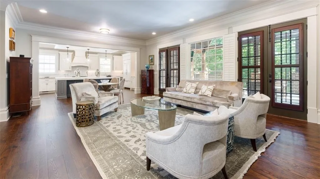 Kitchen open to family room and outside access