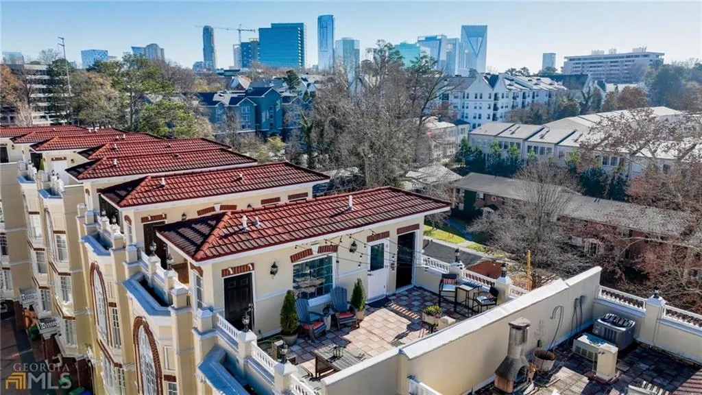 Bird's eye view of skyline