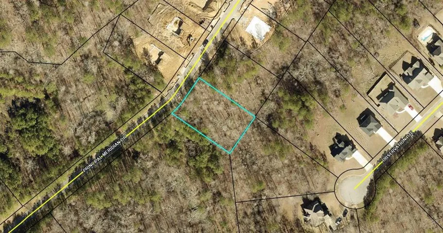 Aerial Property Map. Displaying the outline of the property within its geographical context