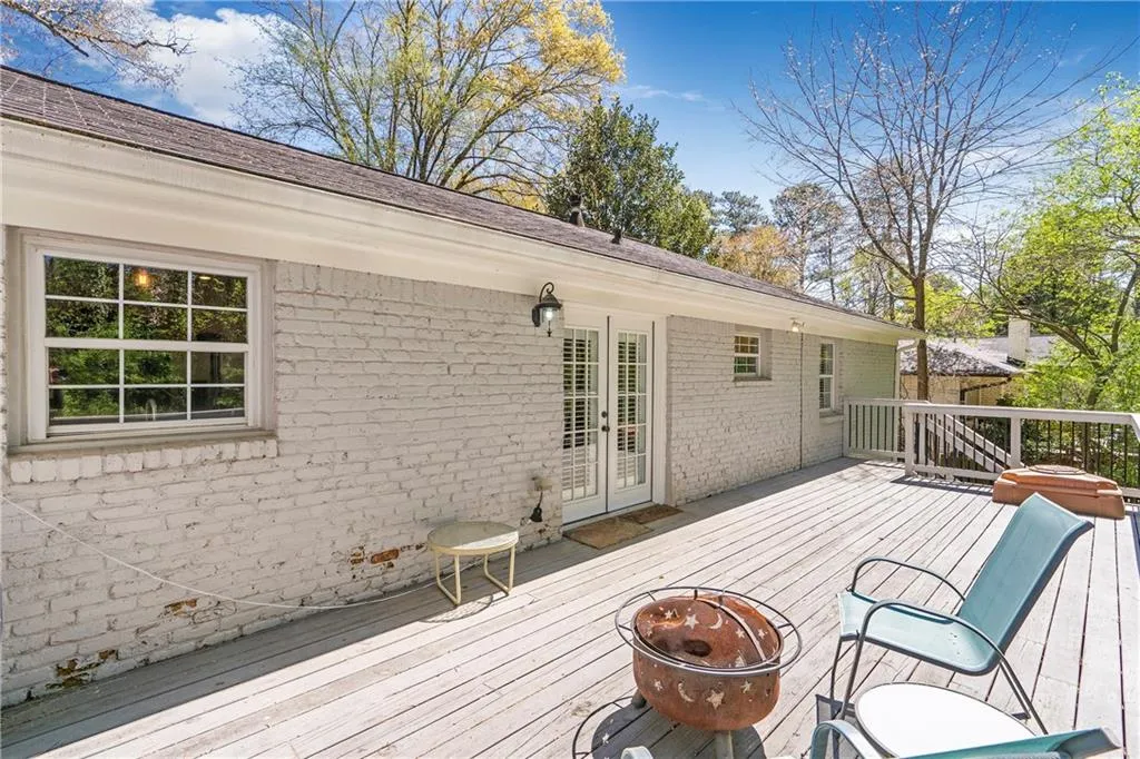 Deck featuring french doors