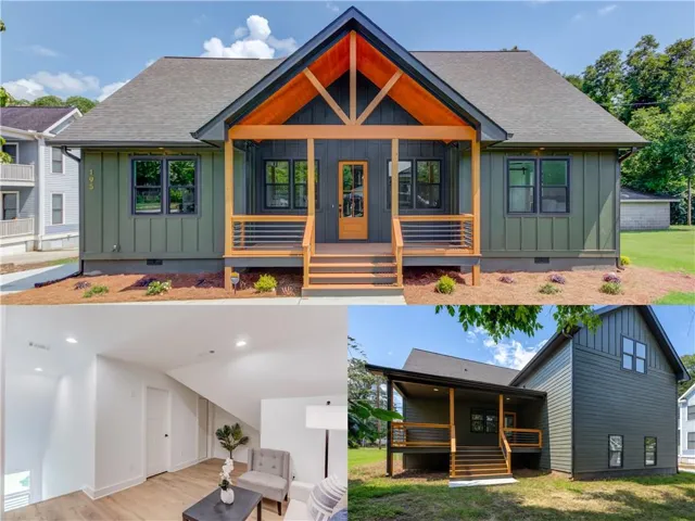 Property Listing. Multi-unit residential dwelling featuring modern architectural design with covered entry, mixed exterior finishes, and interior living spaces