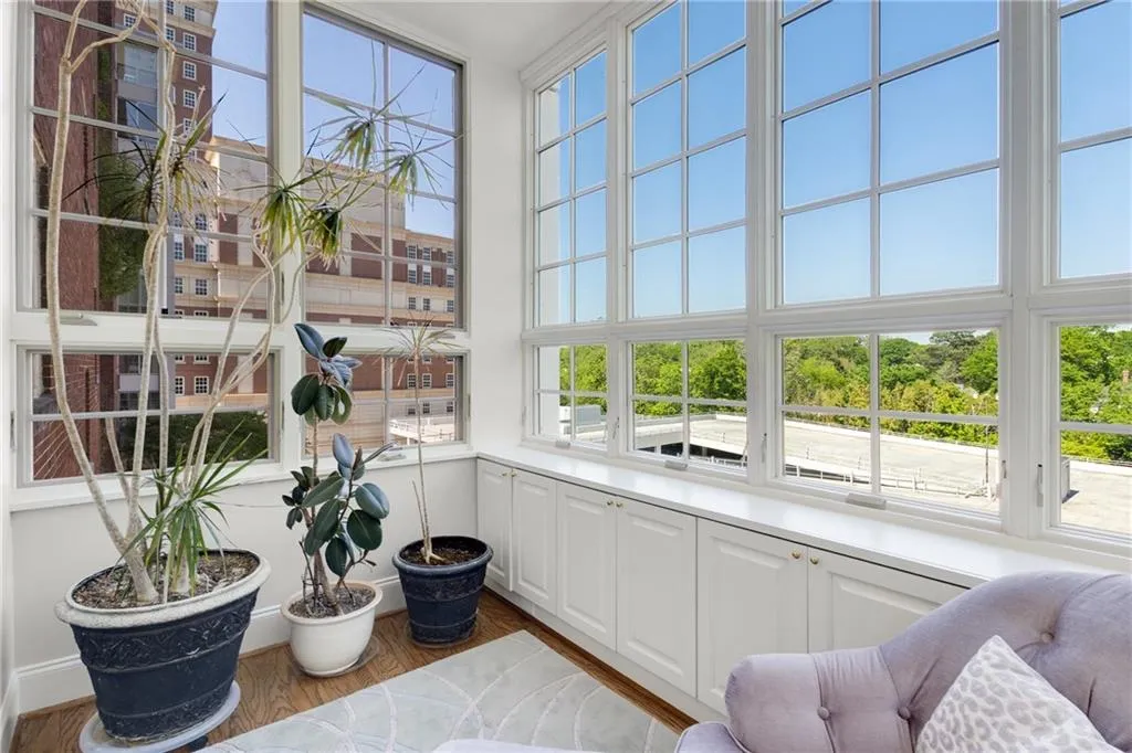 Light filled Sun Room with views of Buckhead and Ansley Park