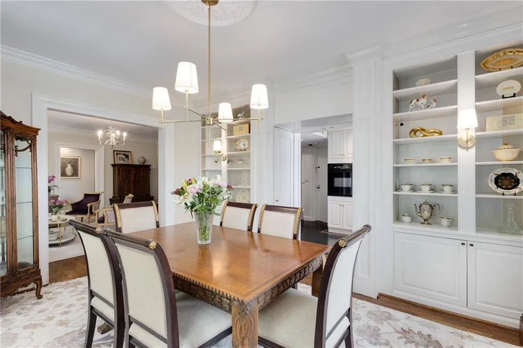 Dining Room with doors to kitchen open