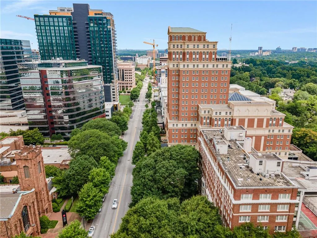 Aerial view of the location on Peachtree Street.