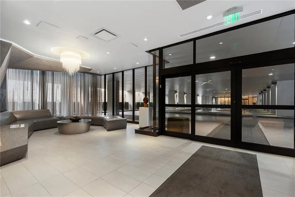 Building lobby featuring visible vents