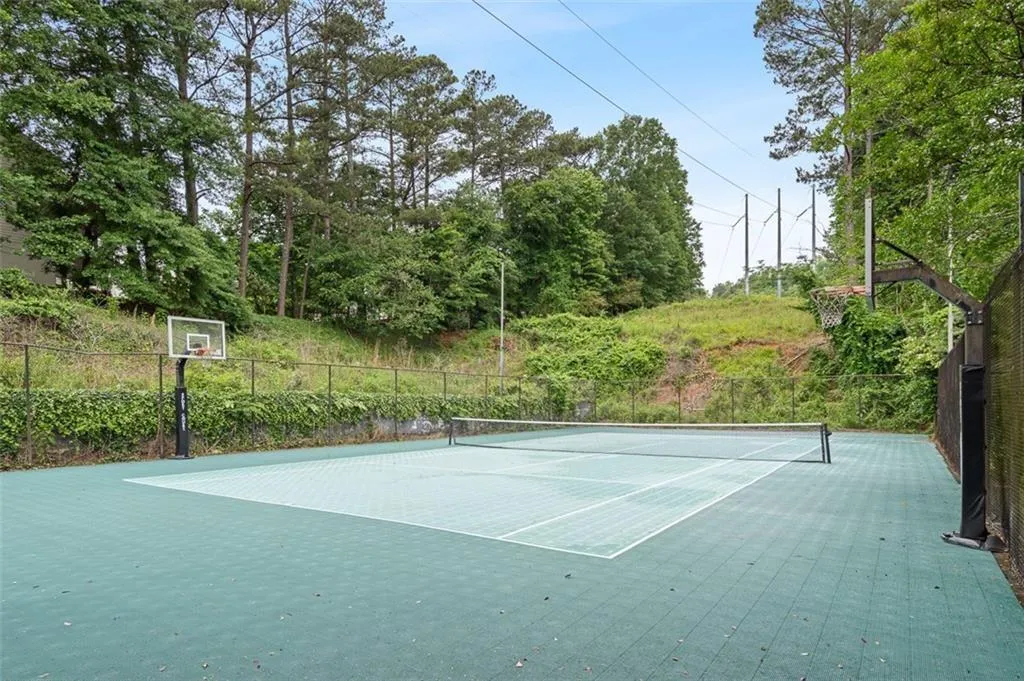 View of tennis court