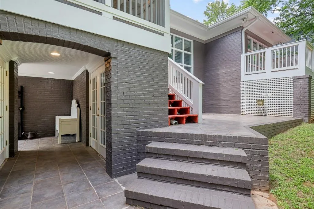 Storage areas under screened porch