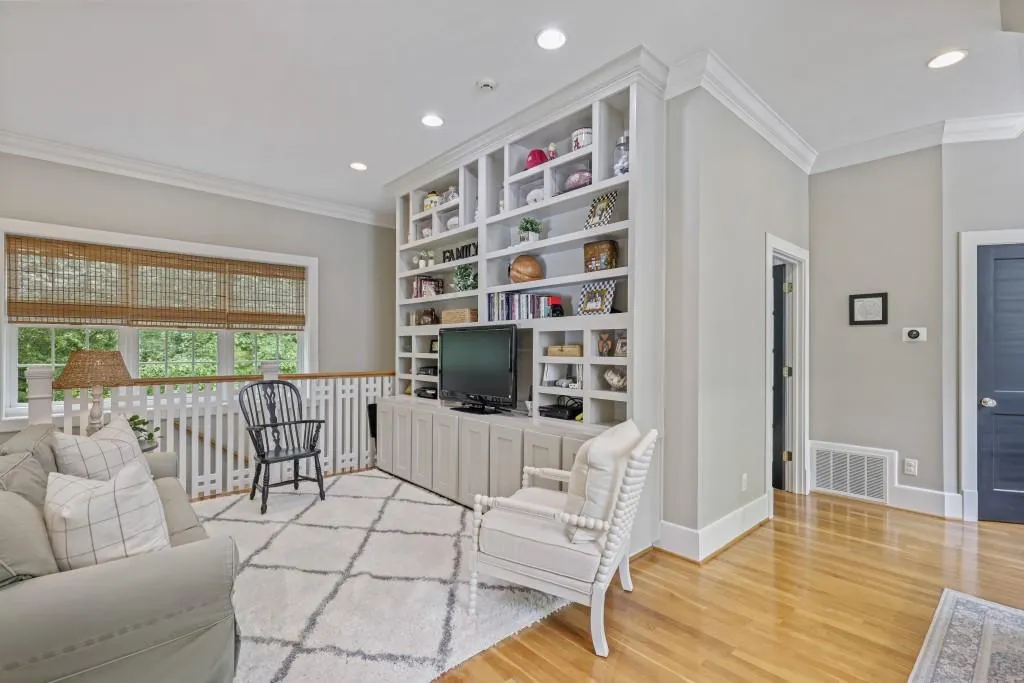 Media room/den in Carriage house