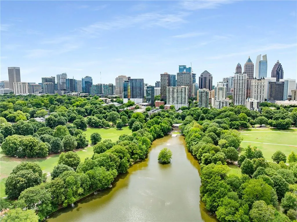 Skyline view featuring a tree filled landscape
