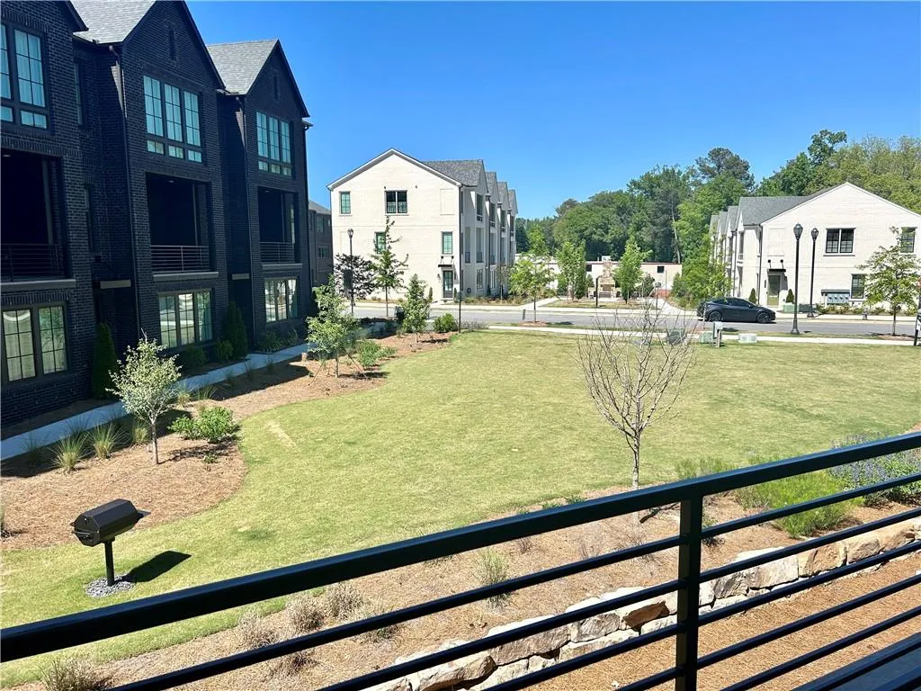 View of the greenspace from your covered balcony