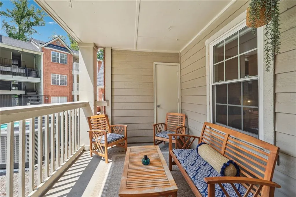 View of balcony with storage unity