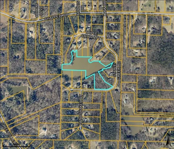 Aerial map of property and surrounding area