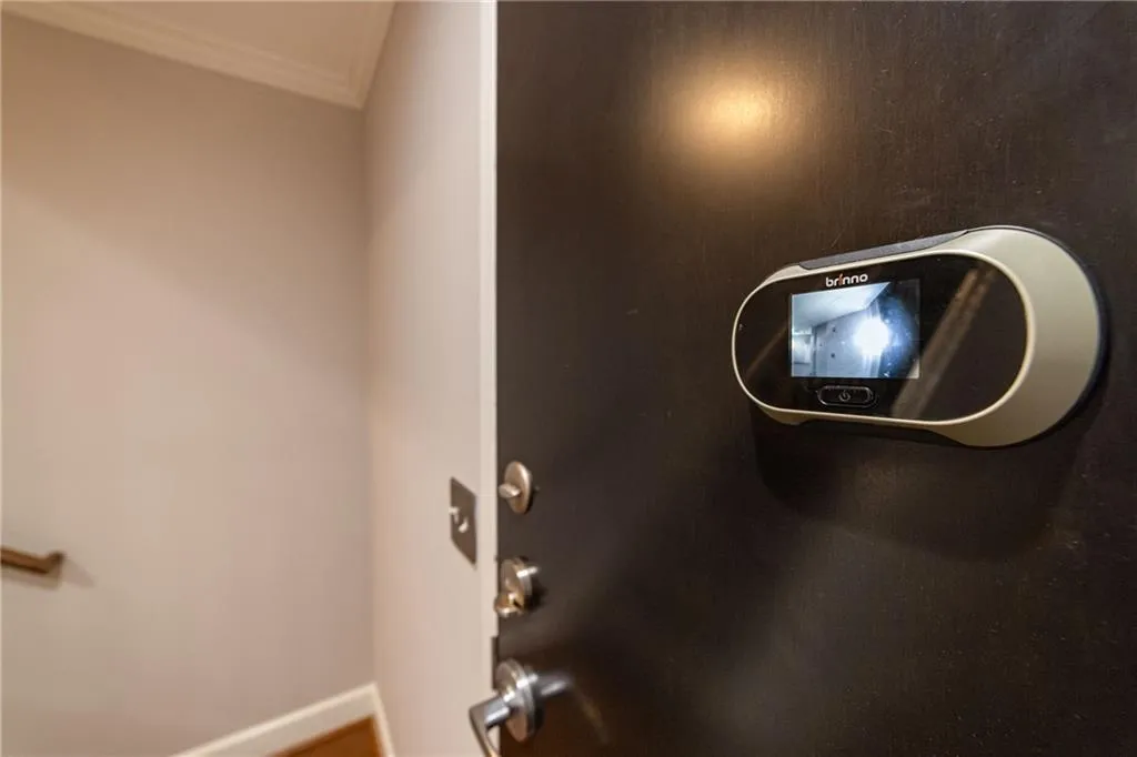 Detailed view of ornamental molding and baseboards