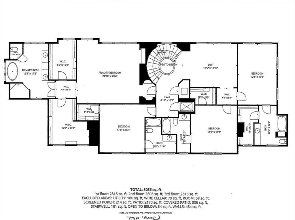 Top level floor plan