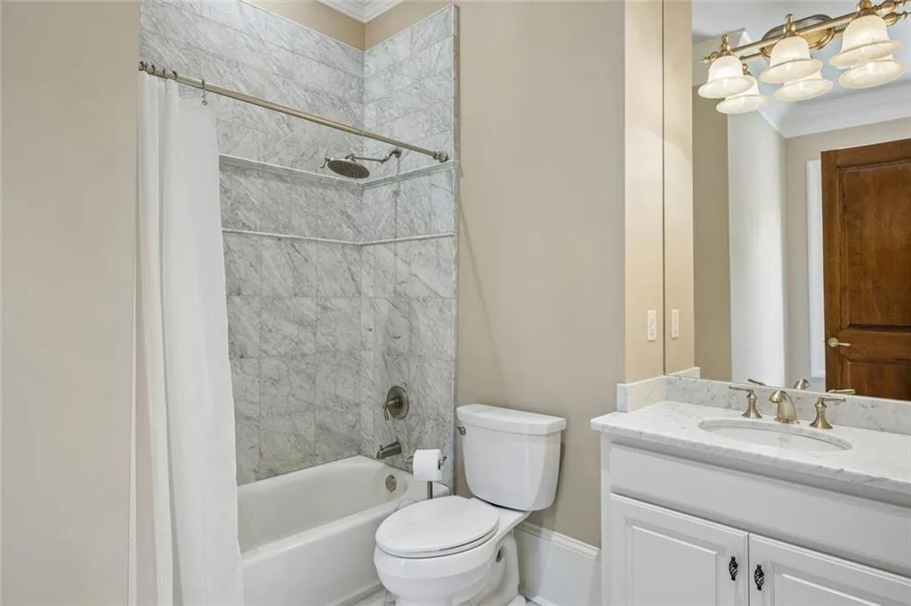 Even the secondary bathrooms are beautifully finished with marble tile.
