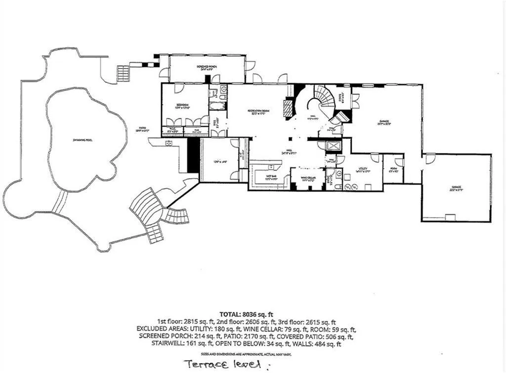 Terrace level floor plan.