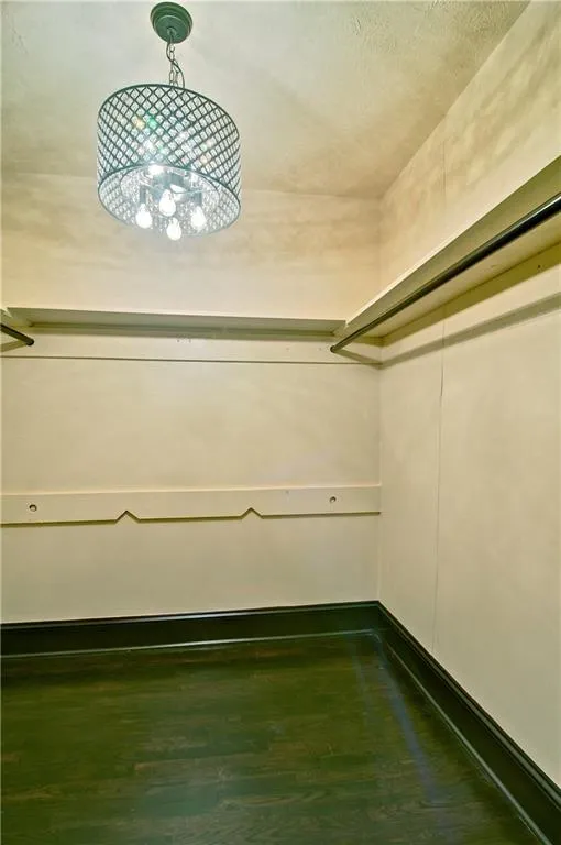 Large walk-in closet with auto on/off lighting