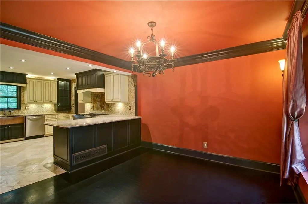 The large dining room offers plenty of room for a beautiful dining room set
