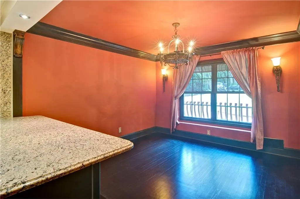 The window in the dining room offers a unique operable screen that when closed allows for you to see outside, but people outside can not see inside.  The Living room window has this same feature