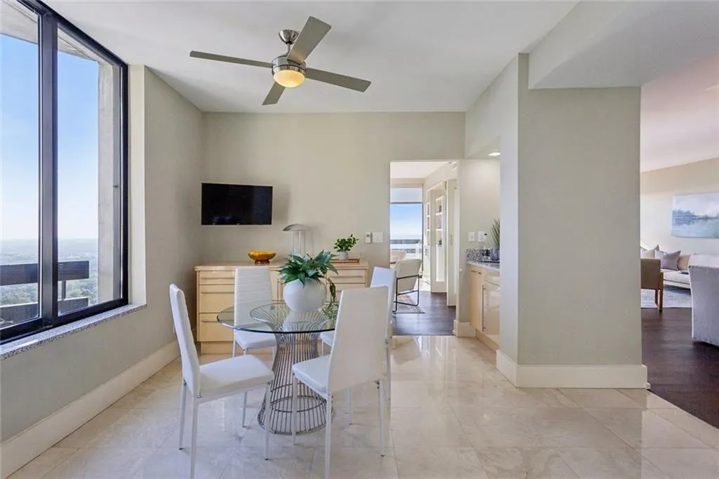 Breakfast area with built in cabinetry.