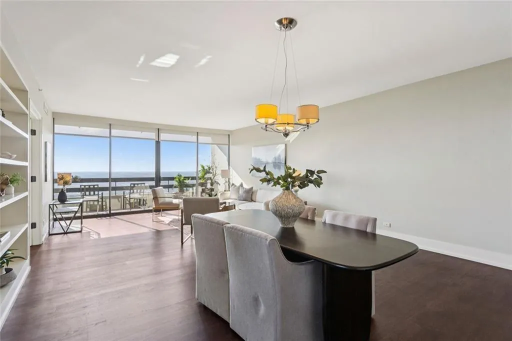 Plenty of room for banquet size Dining Table in the open floor plan.