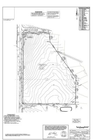Boundary and topographic survey illustrating property lines and site features. Provided for informational purposes; buyer should independently verify.