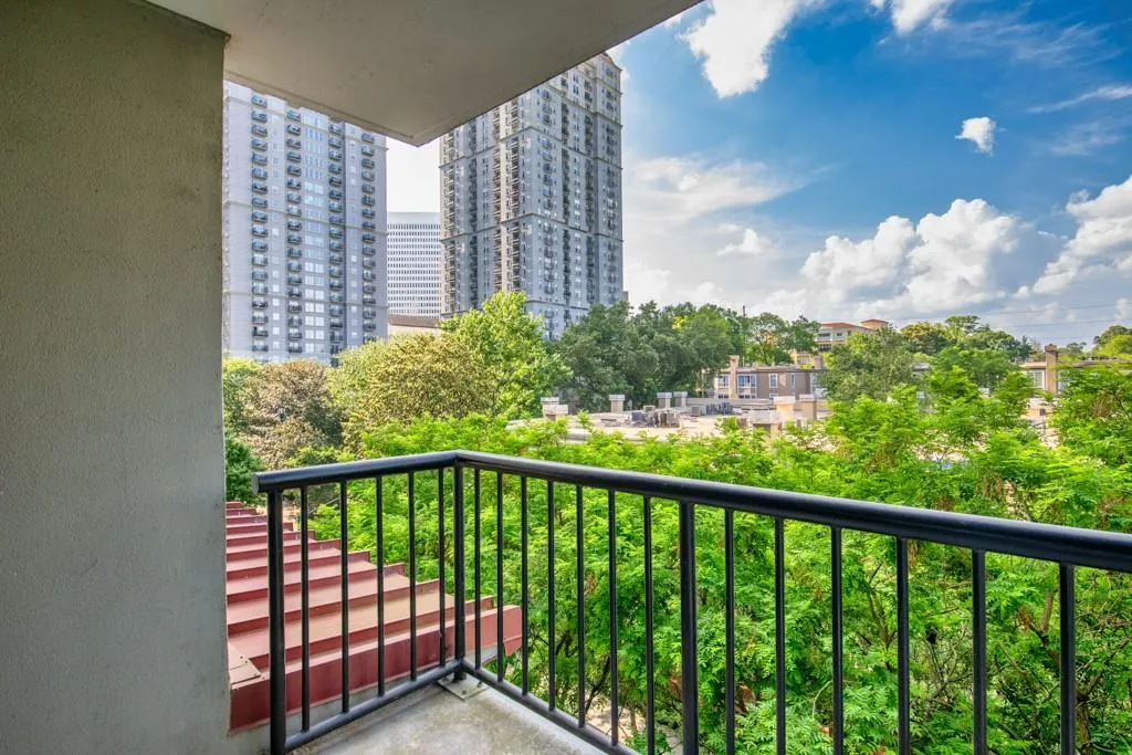 Balcony with a view of city