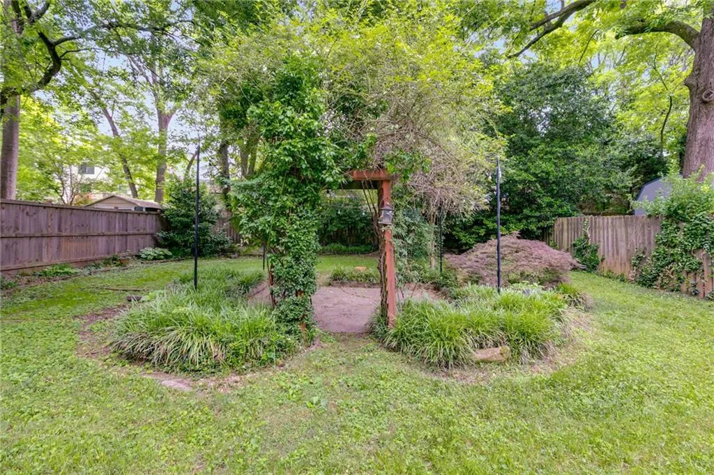 View of fenced backyard