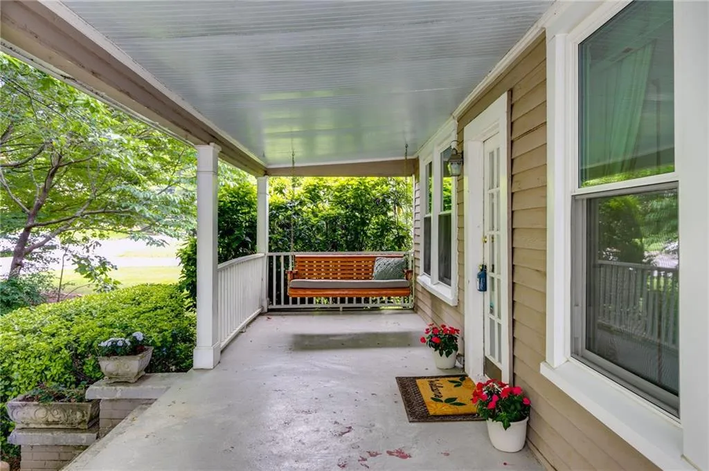 View of covered porch