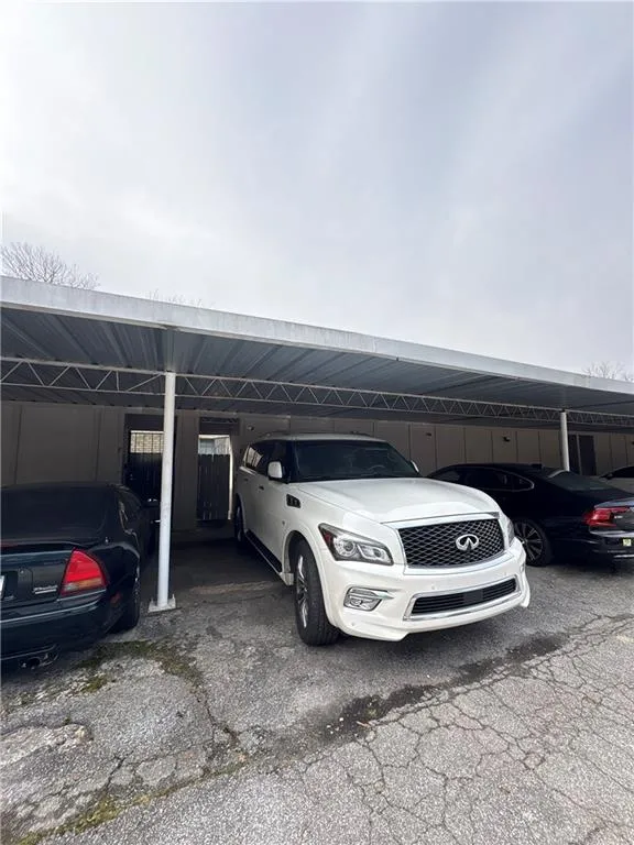 View of covered parking lot