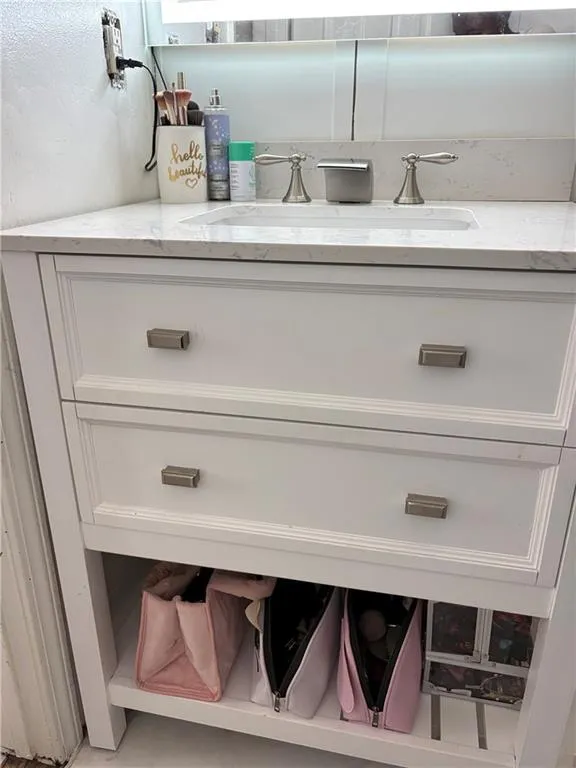 Bathroom view of vanity